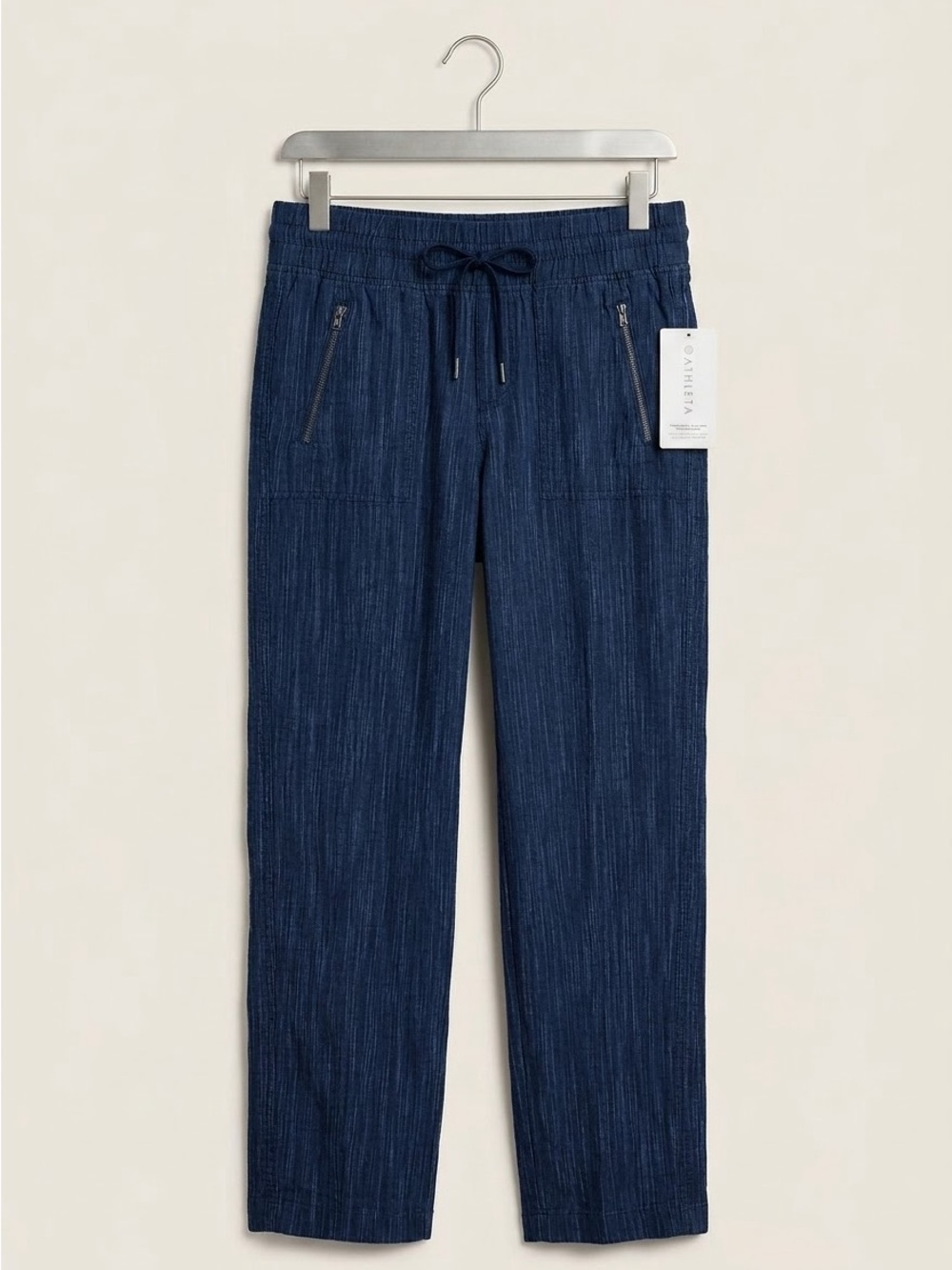 Athleta Straight-Leg Pull-On Jeans in Deep Indigo Size M (NWOT)